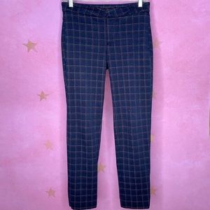 Banana Republic Navy Plaid Sloan Pants Size 0 Preppy Academia Classic Iconic